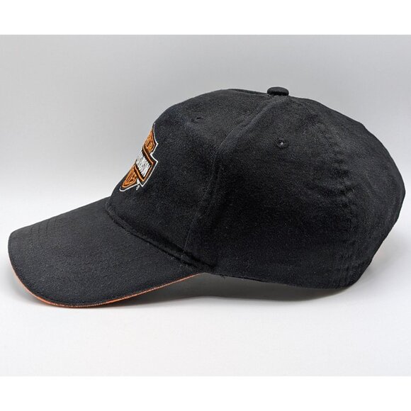 Harley-Davidson Motorcycles Hat Strap Back Cap Classic Black Orange Logo Chopper - Picture 3 of 6